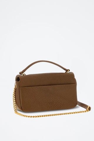 Sac porté épaule en cuir d’agneau - Marron