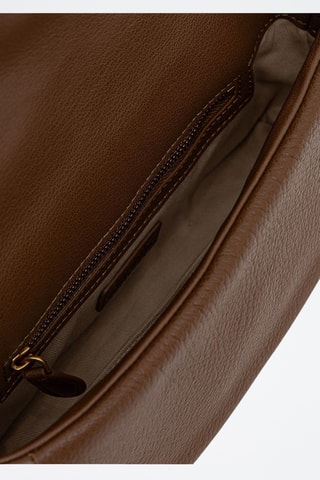 Sac porté épaule en cuir d’agneau - Marron