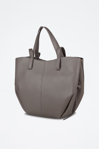 Kalfsleren Handtas en Clutch - Donkergrijs