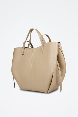 Kalfsleren Handtas en Clutch - Beige