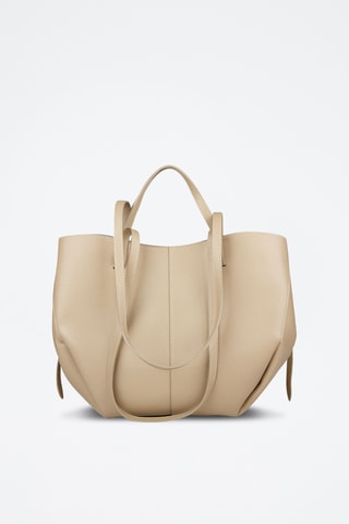 Kalfsleren Handtas en Clutch - Beige
