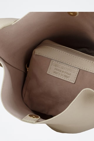 Kalfsleren Buideltas en Clutch - Beige