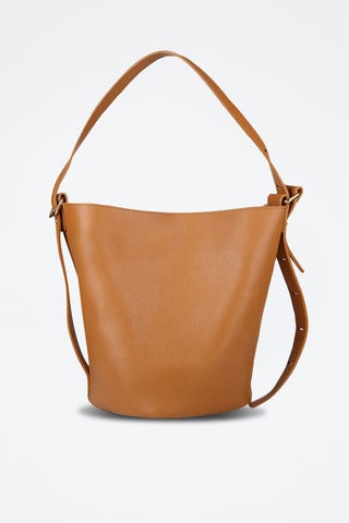 Kalfsleren Buideltas en Clutch - Lichtbruin