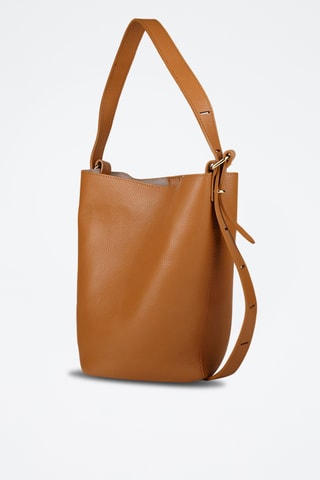 Kalfsleren Buideltas en Clutch - Lichtbruin