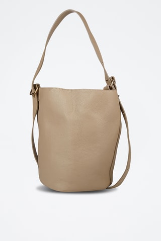 Kalfsleren Buideltas en Clutch - Beige