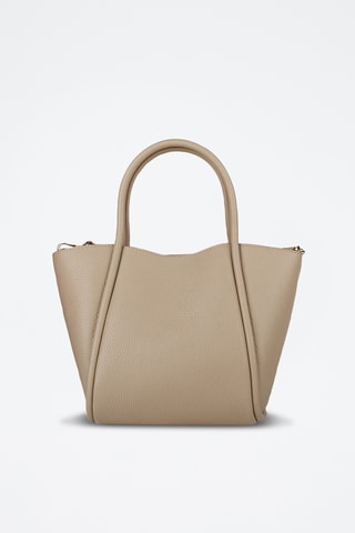 Leren Handtas en Clutch - Beige
