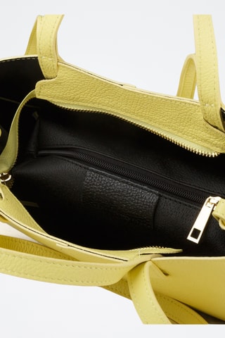 Kalfsleren Shopper - Geel