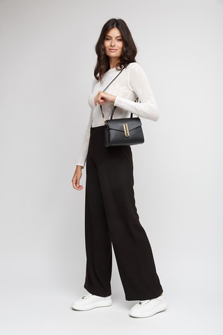 Sac bandoulière en cuir de veau - Noir