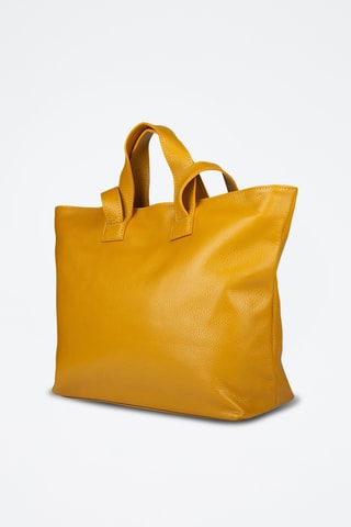 Kalfsleren Shopper - Geel