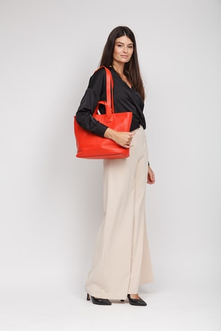 Kalfsleren Shopper - Oranje