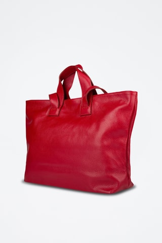Kalfsleren Shopper - Rood