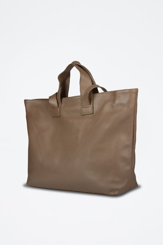 Kalfsleren Shopper - Taupe