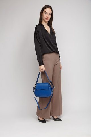 Kalfsleren Trendy Handtas - Lichtblauw