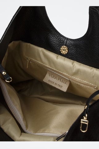 Kalfsleren Shopper - Zwart
