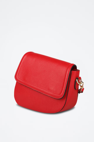 Kalfsleren Schoudertas - Rood
