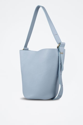 Kalfsleren Buideltas en Clutch - Lichtblauw