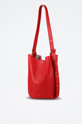 Kalfsleren Buideltas en Clutch - Rood