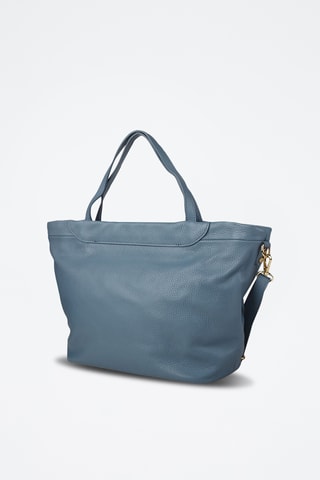 Kalfsleren Shopper - Donkerblauw