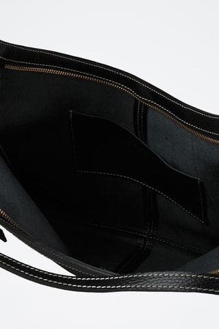 Kalfsleren Shopper - Zwart