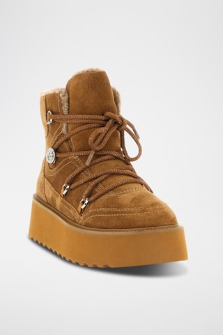 Gevoerde Nubuck Enkellaarzen - Bruin