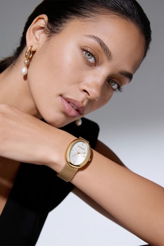 Stalen Quartz Horloge - Goudkleurig