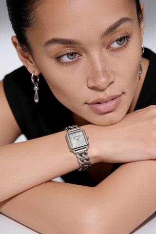 Stalen Quartz Horloge - Zilverkleurig