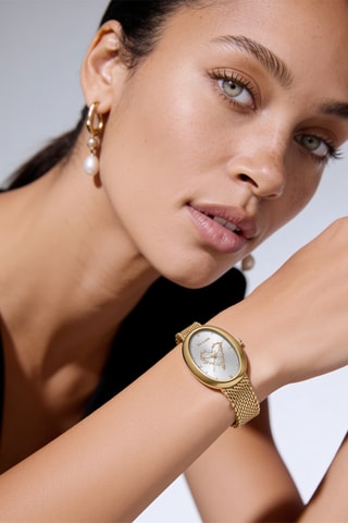 Stalen Quartz Horloge - Goudkleurig
