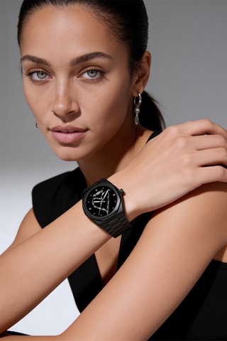 Stalen Quartz Horloge - Zwart