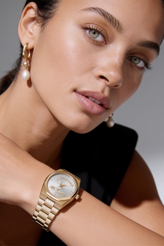 Stalen Quartz Horloge - Goudkleurig