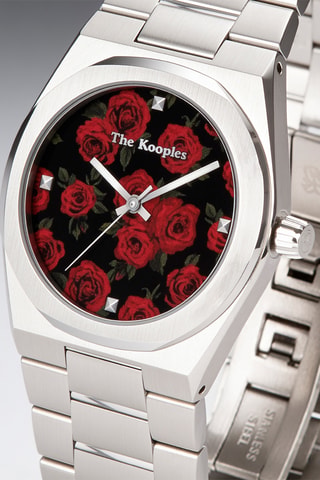 Leren Quartz Horloge- Zilverkleurig