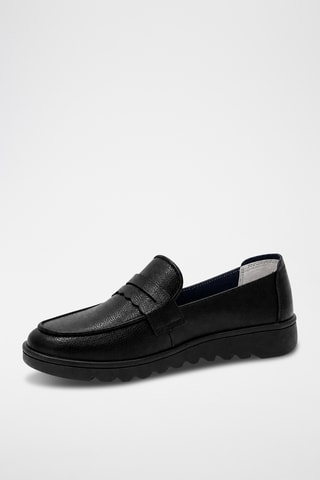 Mocasines de piel con plataforma - Negro