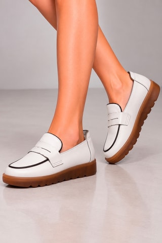 Mocasines de piel - Blanco