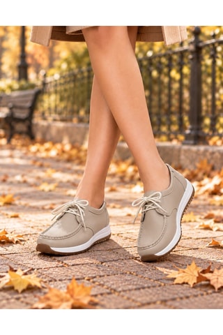 Mocasines de piel - Beige