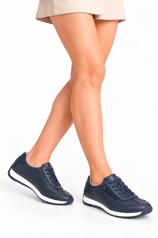Zapatillas de piel - Azul marino