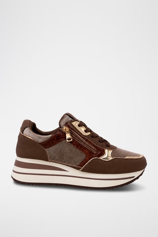 Zapatillas de cuña - Marrón