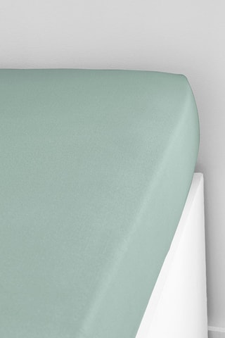 Sábana bajera de algodón 130 g/cm² Essential - Verde - Esquina 25 cm