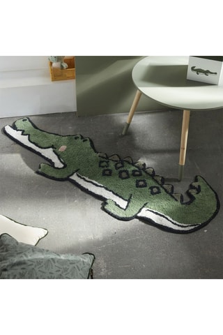 Alfombra tejida Jungle Croco - Salvia - 46 x 30 x 30 cm