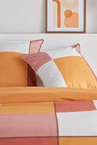 Juego de nórdico de algodón 57 hilos/cm² Sunshine - Naranja y rosa