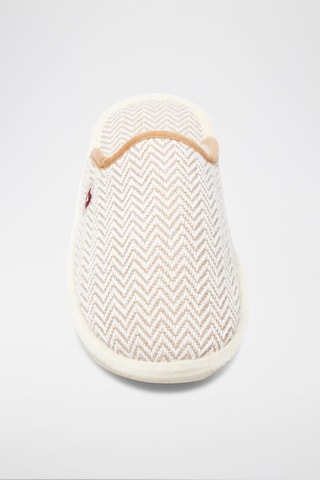 Zapatillas de casa de lana La mi chevronnée beige - Beige