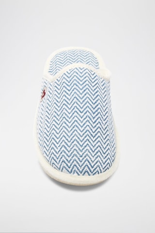 Zapatillas de casa de lana La mi chevronnée bleue - Azul