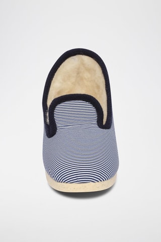 Zapatillas de casa de lana Ronsard - Blanco y azul