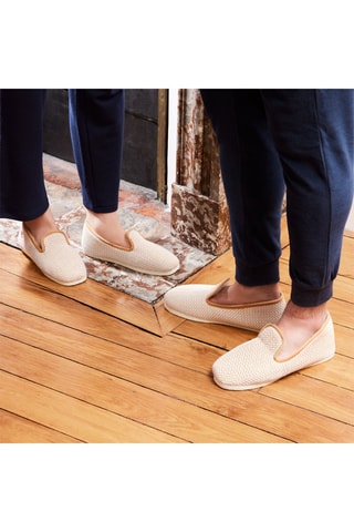 Zapatillas de casa de lana La Chevronnée beige - Beige