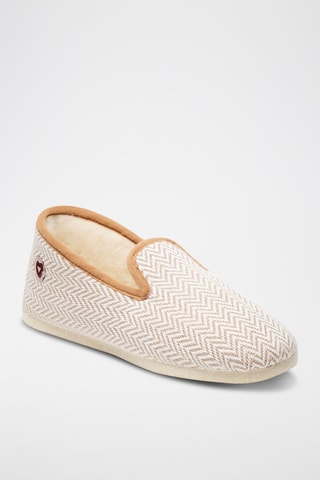 Zapatillas de casa de lana La Chevronnée beige - Beige