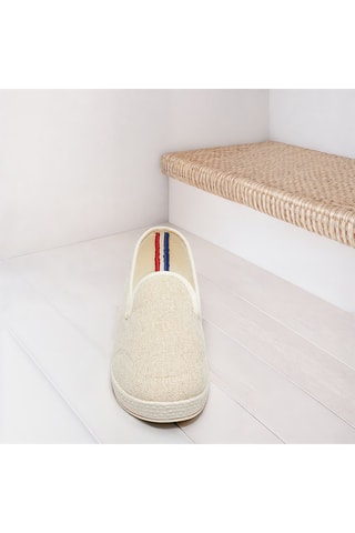 Zapatillas de casa de lino mezclado La Toile - Crudo