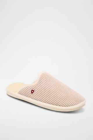 Zapatillas de casa de lana forradas La mi Côtelée - Beige
