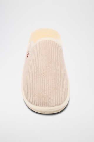 Zapatillas de casa de lana forradas La mi Côtelée - Beige