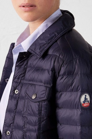 Doudoune courte esprit denim Elise - Bleu marine