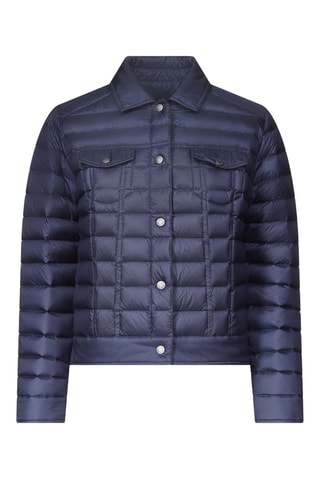 Doudoune courte esprit denim Elise - Bleu marine