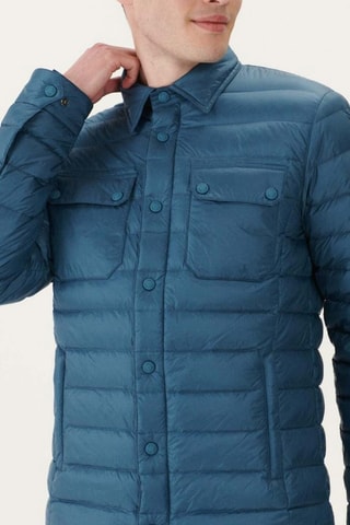 Doudoune légère col chemise Cris - Bleu jean