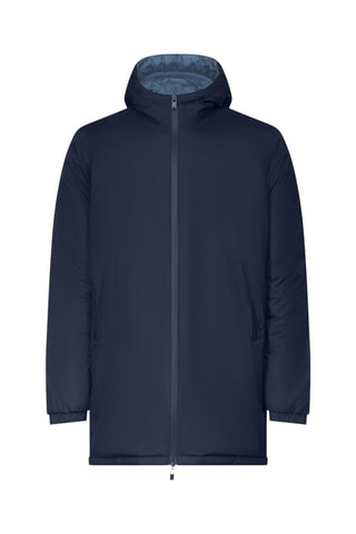 Doudoune longue réversible à capuche Amsterdam 2.0 - Bleu marine et bleu délavé